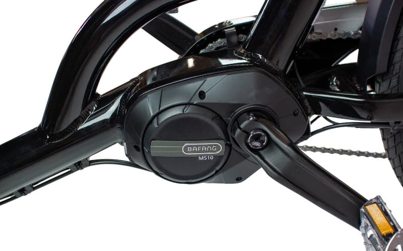 The Bafang M510 mid-drive motor on a Ricky Rickshaw