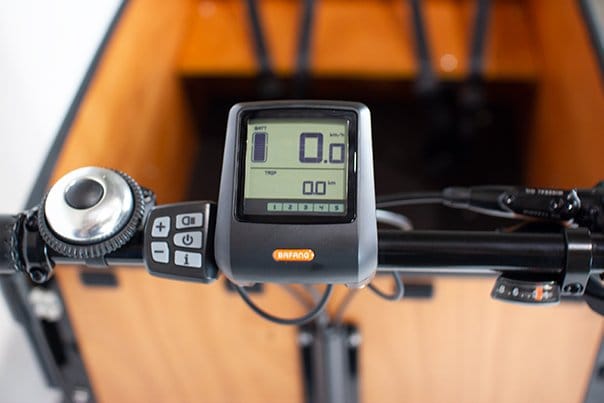 The handlebar control panel on a Tribe Original