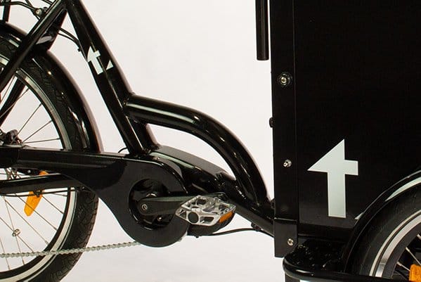 The mid-drive and crankset where the torque sensor sits on a Tribe Original