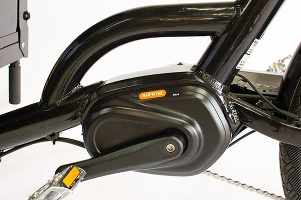 The integrated Bafang mid-drive motor on a Tribe Original