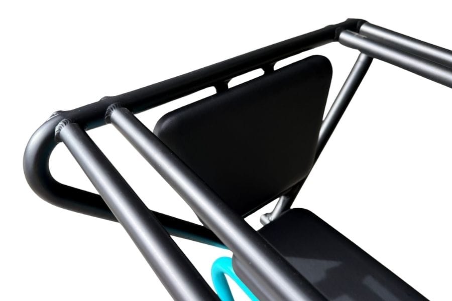 The cushioned back rest on the Crew Cab accessory for a Tribe Evamos Longtail