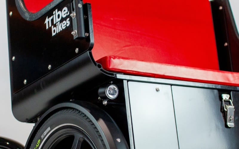 The dual front lights on a Ricky Rickshaw